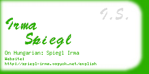 irma spiegl business card